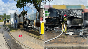 Pożar w budce z kebabem