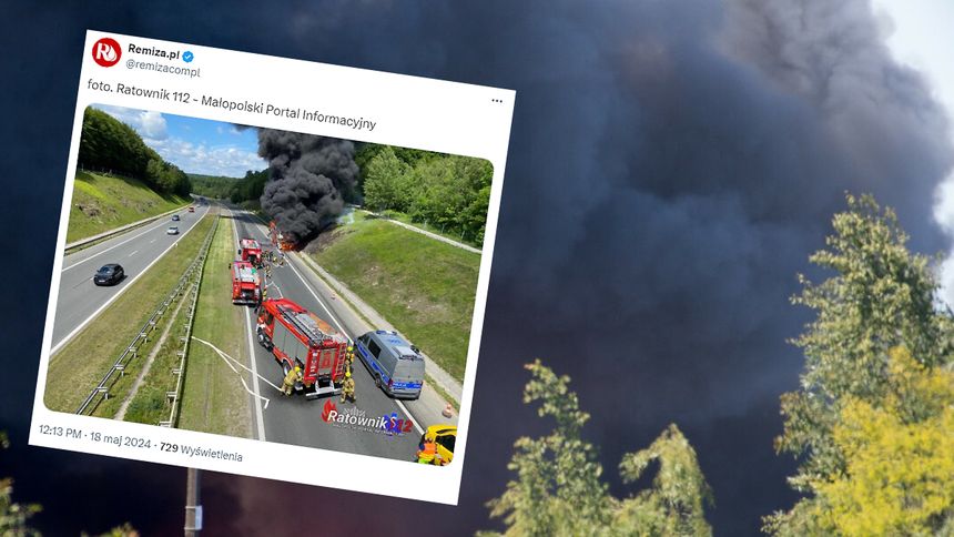 pożar na a4