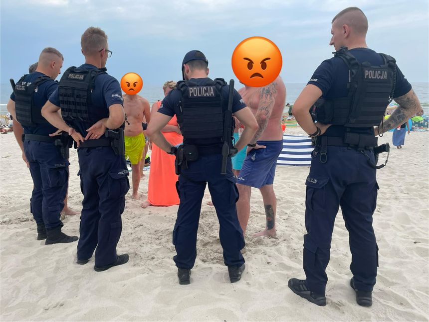 Awantura na plaży w Łebie