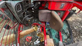 Przewrócony dźwig w Bogdaszowicach pod Wrocławiem