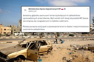 Zniszczenia w Strefie Gazy i komunikat MSZ