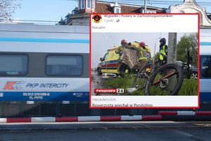 Koszalin potrącenie rowerzysty przez pociąg