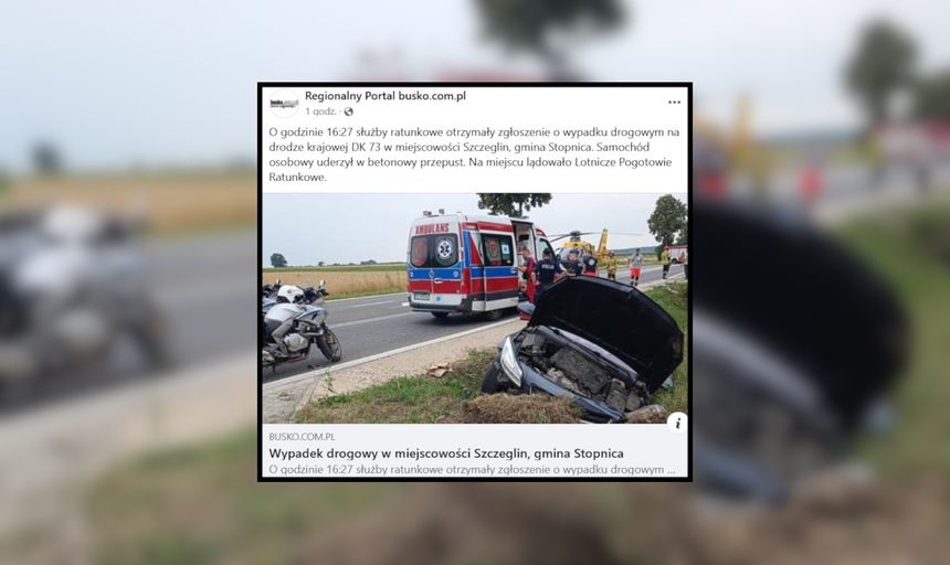 szczeglin wypadek