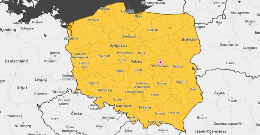 Mapa ostrzeżeń IMGW