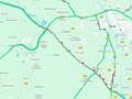 Mapa z zablokowaną autostradą A4