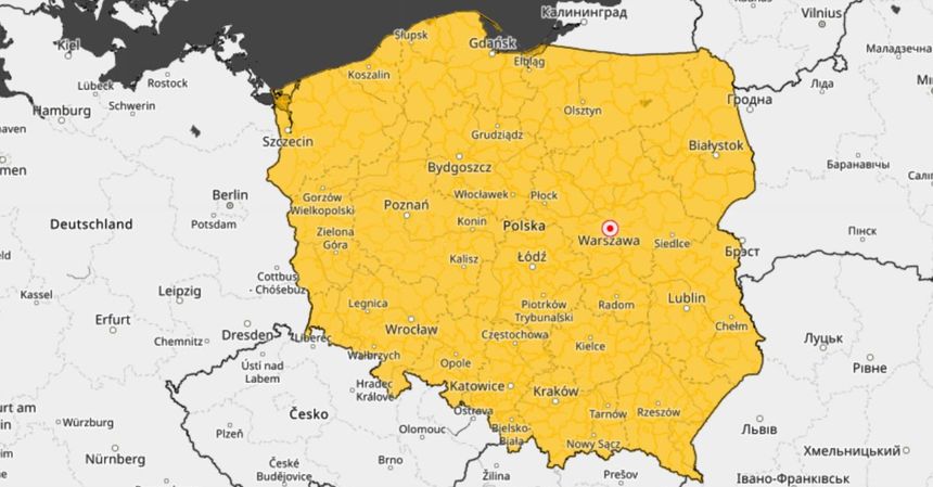 Mapa ostrzeżeń IMGW