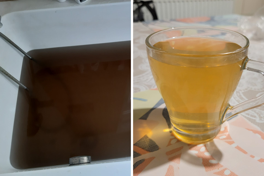 Brunatna woda z kranu