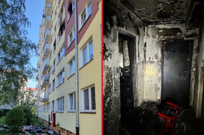 Blok po pożarze