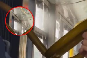Wyciek płynu w autobusie MPK