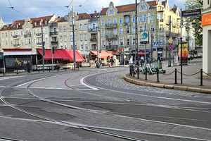 Skrzyżowanie ulic Dąbrowskiego i Kraszewskiego w Poznaniu
