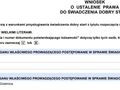 Wniosek o ustalenie prawa do świadczenia dobry start wzór