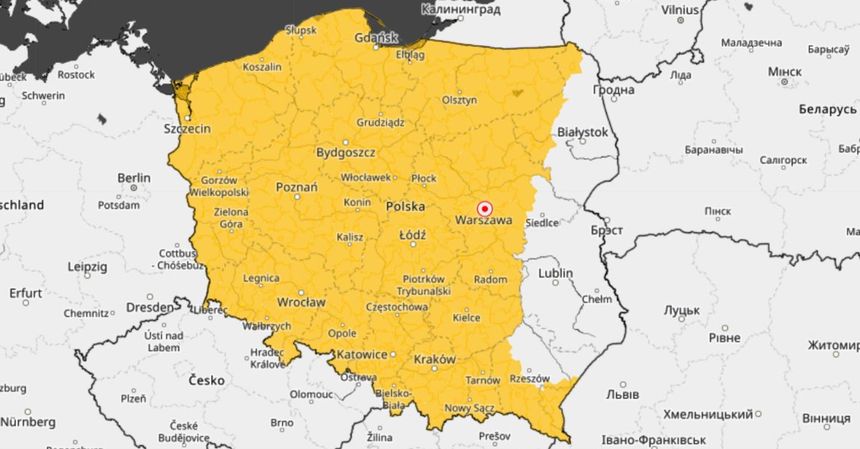Mapa ostrzeżeń IMGW