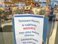 ogłoszenie o otwarciu sklepu w niedzielę