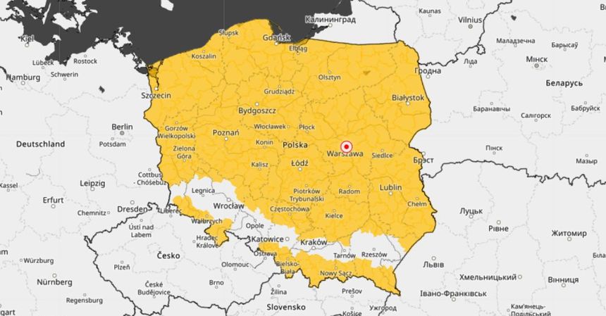 Mapa alertów IMGW