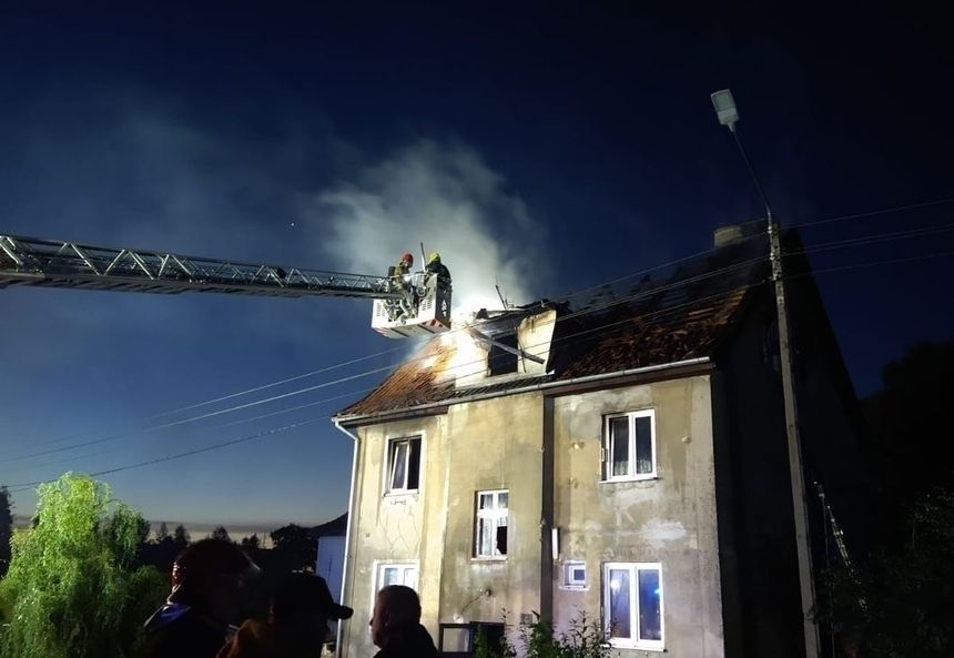 Pożar domu w Jegłowniku
