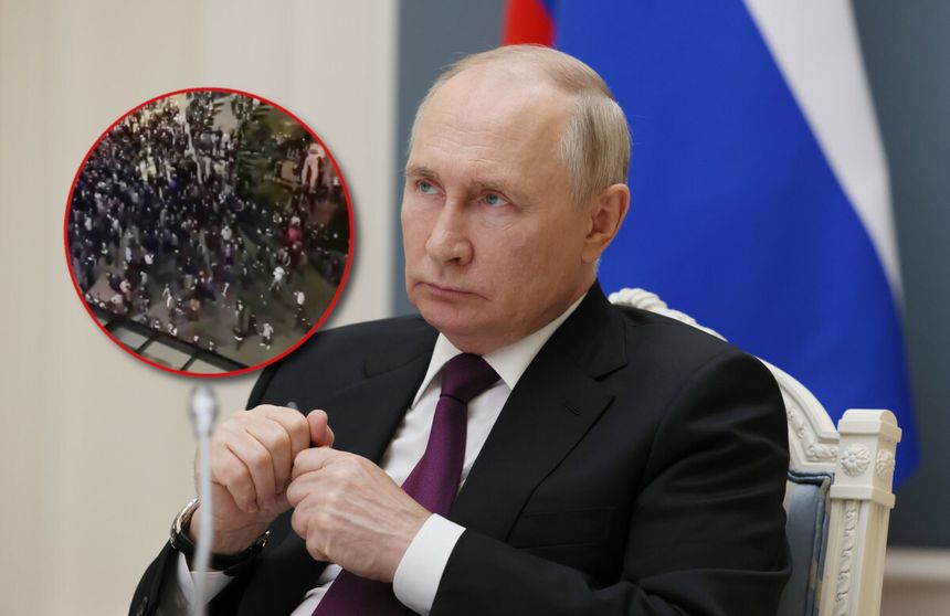 Władimir Putin, zamieszki na lotnisku w Dagestanie