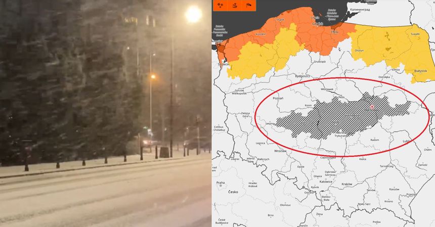 Burza śnieżna w Warszawie