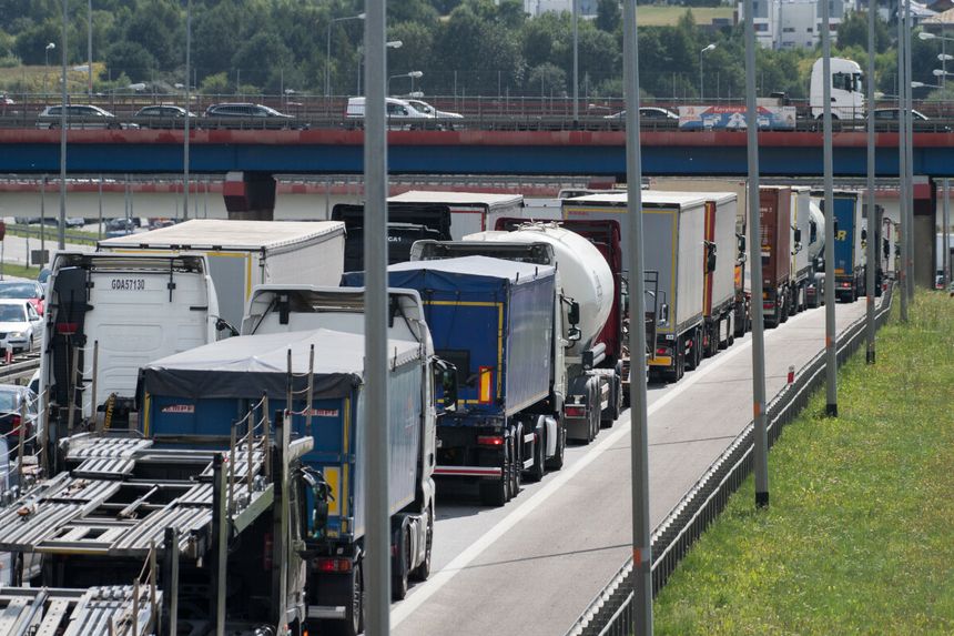 Korki na autostradzie
