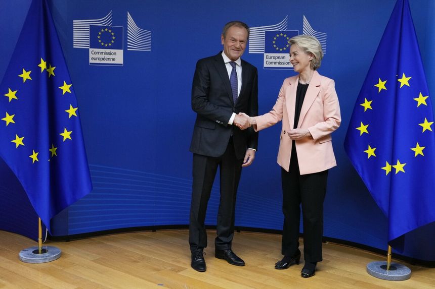 Donald Tusk i Ursula von der Leyen