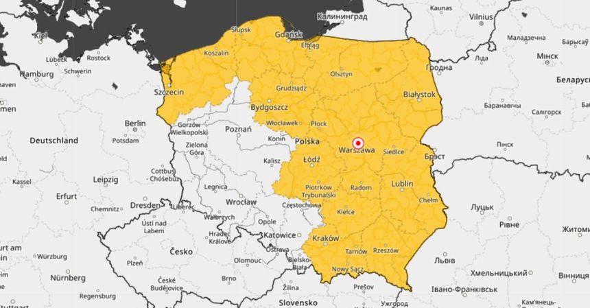 Mapa ostrzeżeń pogodowych