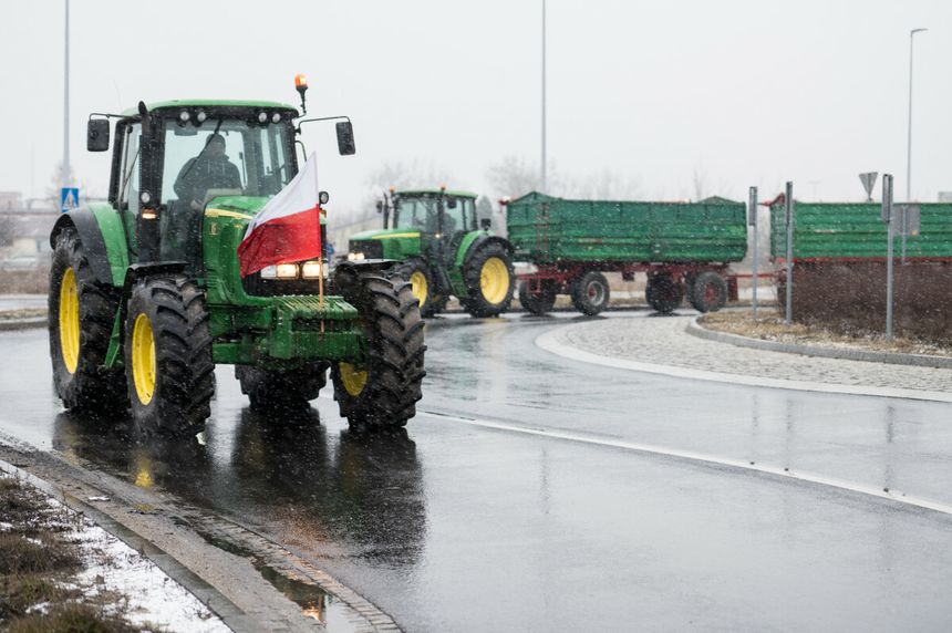 Protest rolników pod Toruniem