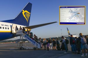 Ryanair w Balicach w Krakowie/mapa
