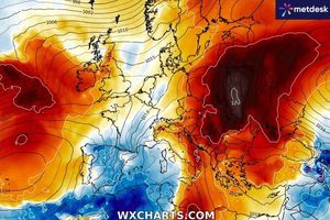 Anomalia temperatury w Europie według modelu GFS - prognoza na środę