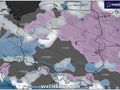 Mapa pokazuje opady deszczu i śniegu - prognoza do piątku do godz. 6