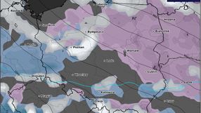 Mapa pokazuje opady deszczu i śniegu - prognoza do piątku do godz. 6