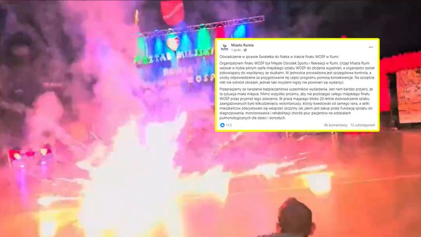 Fajerwerki w hali na finale WOŚP