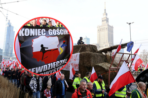 Skandaliczny baner na proteście rolników w Warszawie