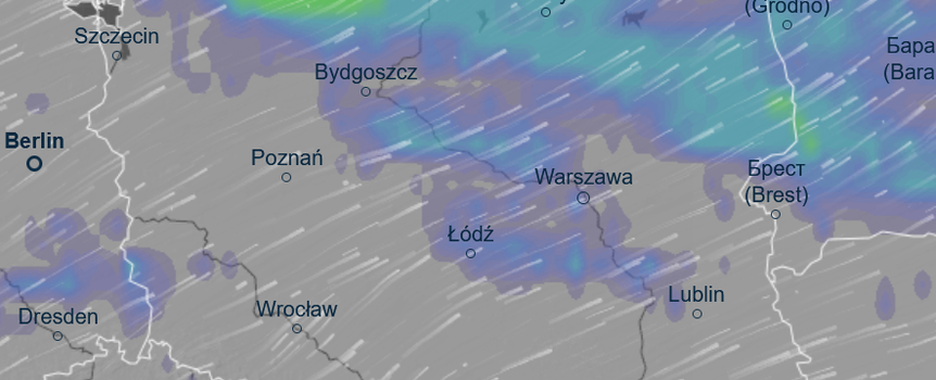 niespokojna pogoda w poniedziałek