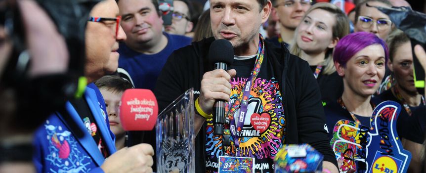 Rafał Trzaskowski, Jurek Owsiak podczas 31. Finału WOŚP