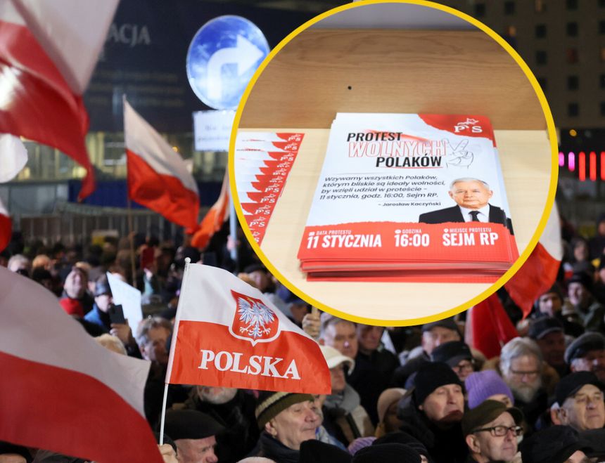 protest przed TVP