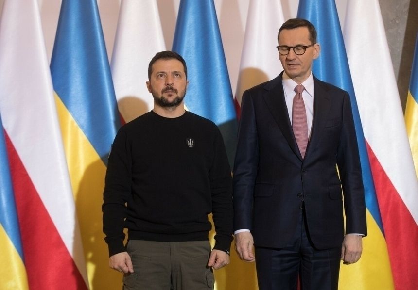 Prezydent Wolodymyr Zelenski, premier Mateusz Morawiecki 