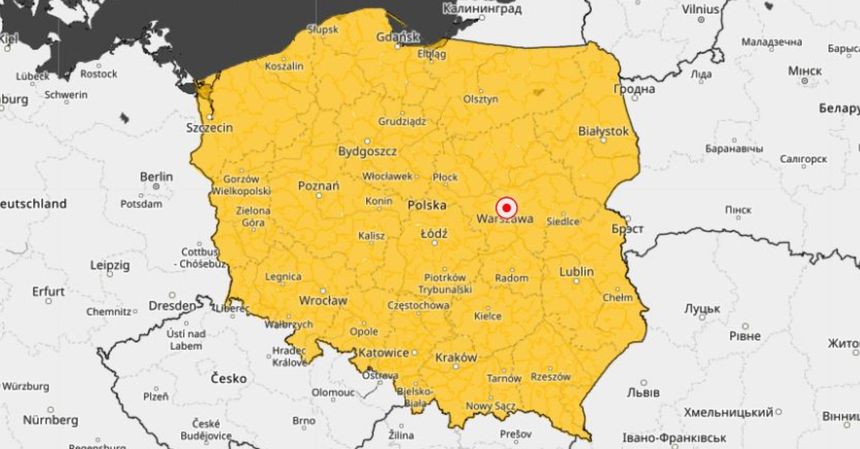 Mapa ostrzeżeń IMGW