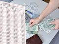 peniądze na stole i tabela 13. emerytury netto w 2024 roku