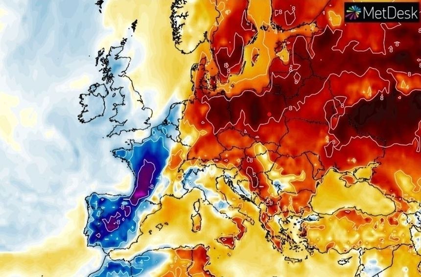 Mapa anomalii temperatury