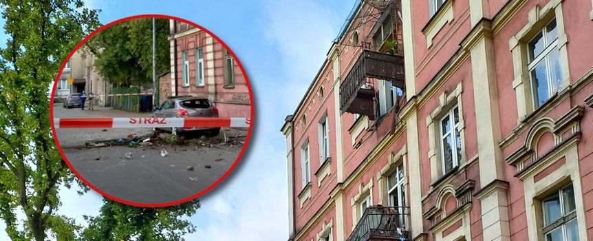 Balkon runął w centrum Sosnowca