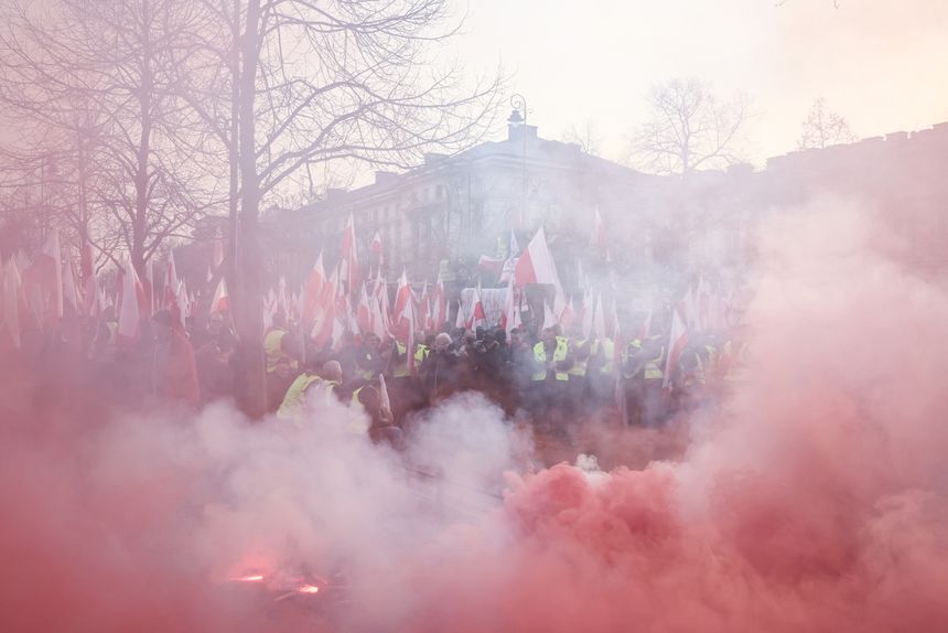 protest rolników w Warszawie MAPA