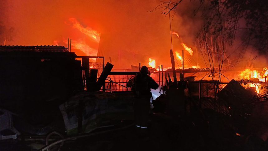 pożar ogródków działkowych
