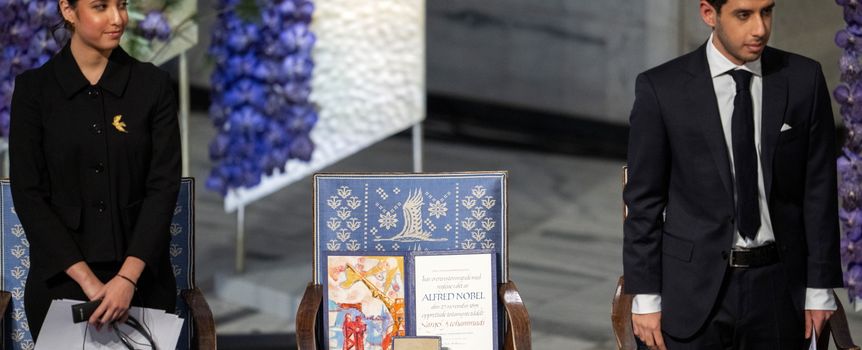 Puste krzesło Narges Mohammad na rozdaniu Nagród Nobla