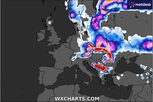 Mapa prawdopodobieństwa opadów śniegu
