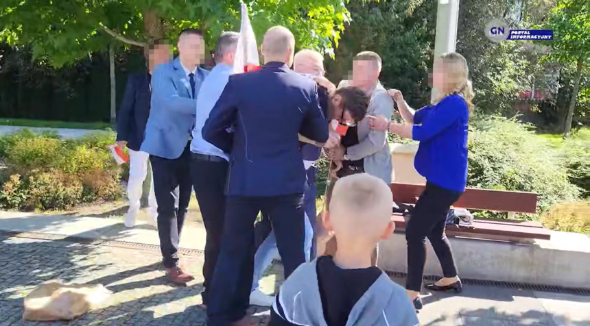 Awantura na wiecu PiS w Goleniowie