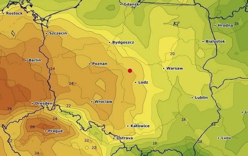 ciepły front nad Polską