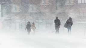 Burza śnieżna zimą