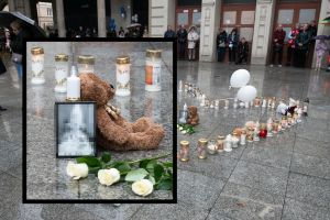 Pożegnanie przez mieszkanców Poznania 5-letniego Maurycego