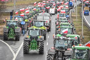 Protest rolnikow na drodze ekspresowej S3 
