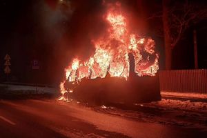 autobus spłonął w Markach