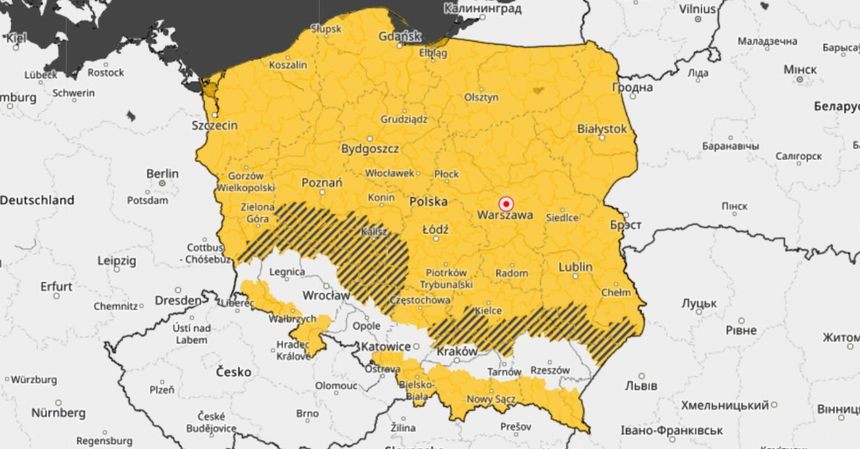 Mapa ostrzeżeń pogodowych